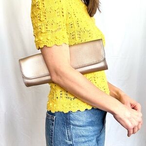 Elegant Gold Clutch Orange Satin Lining